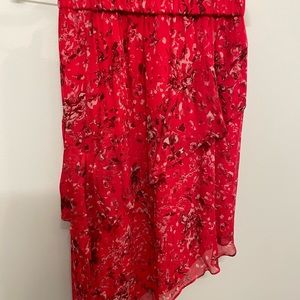 IRO Red Print Skirt